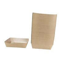 Bothyi - 100 Bandejas De Papel Kraft Para Comida, Contenedor Para Refrigerios, Sándwiches, Perritos Calientes