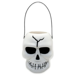 Cabeza Calavera 18 Cm Con Luz Y Sonido Halloween Big Party