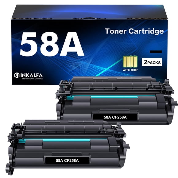 Cartucho de tóner inkalfa CF258A 58A negro, paquete de 2 unidades para HP