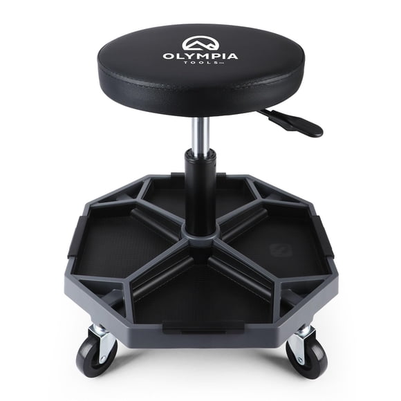 Taburete mecánico Olympia Tools de 136 kg con bandeja rodante