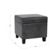 thumbnail image 5 of Ottoman de almacenamiento Benzara Pyp cuadrado de 45 cm en piel sintética gris oscuro, 5 of 5