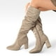 thumbnail image 2 of Botas Largas Mujer Casual Pu Texil Tacon Grueso Weide HX512, 2 of 9