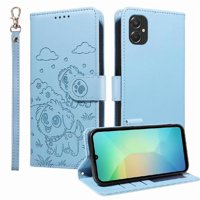 Funda Billetera Foxdock Compatible Con Samsung Galaxy A06, Diseño Perrito Tierno, Ranuras Para Tarjetas Y Soporte Plegable