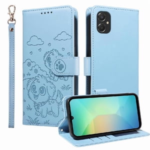 Funda Billetera Foxdock Compatible Con Samsung Galaxy A06, Diseño Perrito Tierno, Ranuras Para Tarjetas Y Soporte Plegable