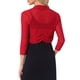 thumbnail image 3 of INSPIRE CHIC Bolero de Mujer Semi Transparente con Mangas 3/4 Cárdigan Corto Rojo Talla L, 3 of 6