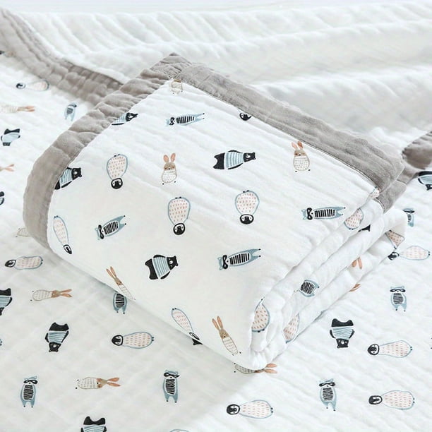 Baby Bath Towel For Girl Boy, 43" X 43" 100% Cotton Baby Blanket, Newborn 6-layer Muslin Cotton Gauze Soft Absorbent Swaddle Blanket, Shower Wipe