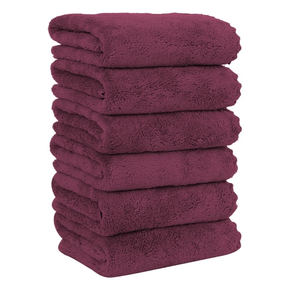 Toallas de mano MOONQUEEN Premium de microfibra de terciopelo coral x6