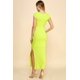 thumbnail image 2 of Vestido Largo de Canalé con Cuello Redondo, Mangas Cortas y Forro, 2 of 4
