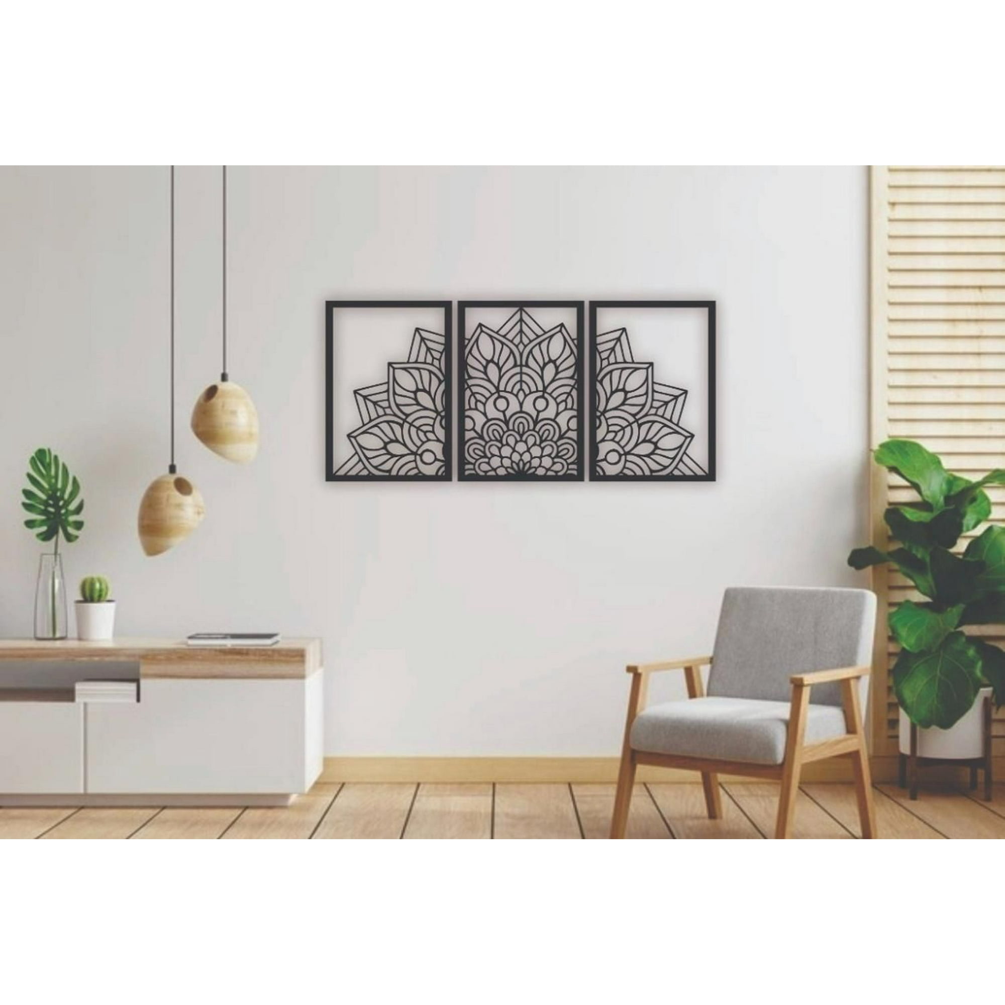 Genérico - Cuadros Decorativos Forma Mándala En Madera Mdf