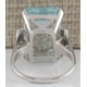 thumbnail image 5 of Anillo vintage de plata 925 con aguamarina y gema para boda, talla 8, 5 of 6