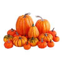 Magideal - Calabazas Artificiales De Imitación, Calabazas Decorativas De Cosecha De Otoño Para Estante De Festival, Decoración De Halloween Y Acción De Gracias, Naranja