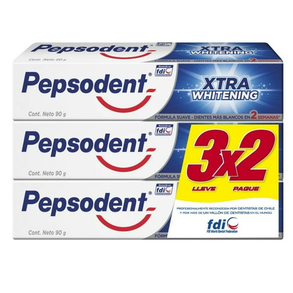 Pasta Dental Pepsodent Xtra Whitening, 3 Un 90 gr c/u
