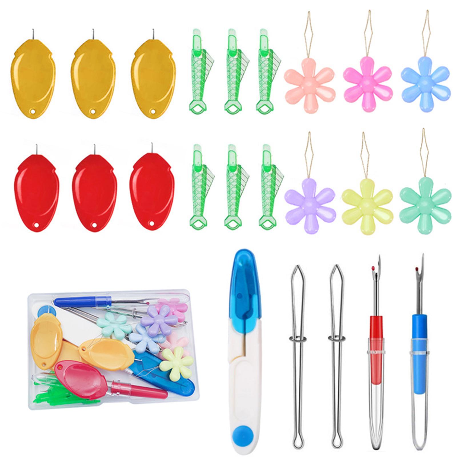 Magideal - 1 Juego De Enhebradores, Enhebrador De Bricolaje, Bucle De Alambre, Enhebrado De Puntadas, Máquina De Coser, Bordado, Enhebrado De Diy Amarillo Rojo Azul