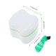 thumbnail image 4 of Unique Bargains 1 Set Caja para Aparatos Dentales, Estuche de Baño para Dentaduras con Cepillo Limpiador de Dentaduras Verde, 4 of 5