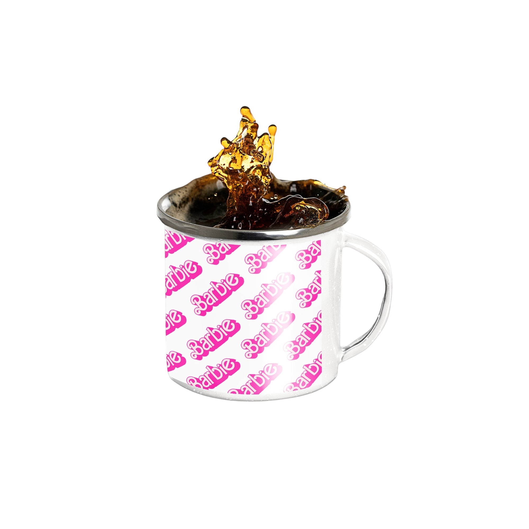 Genérico - Taza Enlozada Vive Un Día Rosa Con Barbie
