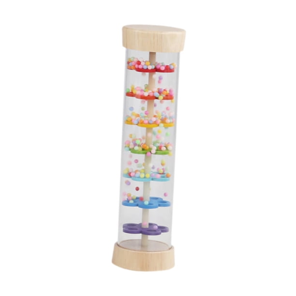 Juguete sonajero de lluvia con cuentas, arte musical, juguete Musical para bebés, juguete educativo Montessori, juguete sensorial para bebés, niños y Arcoíris