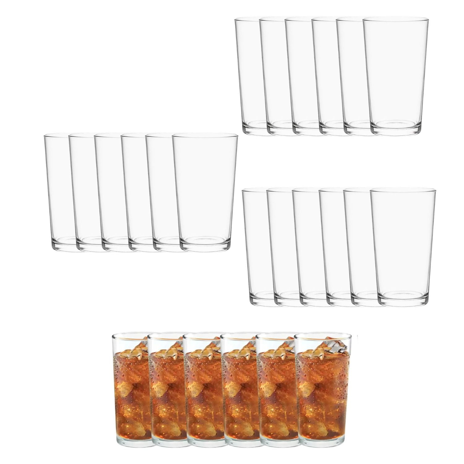 Nadir - Set 24 Vasos Atlanta 286ml Vidrio Celebraciones Largo