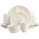 thumbnail image 3 of Juego de vajilla de porcelana Elama Fine Marble de 16 piezas en tonos naranja y verde. Servicio para 4 personas con un elegante acabado tipo mármol., 3 of 3