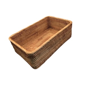 Magideal - Cesta De Almacenamiento De Ratán Caja De Almacenamiento Cosmético Caja De Tejido A Mano Rectangular Box Soporte De Vegetales Para El Baño Pantelera De 25Cmx16.5Cmx9Cm