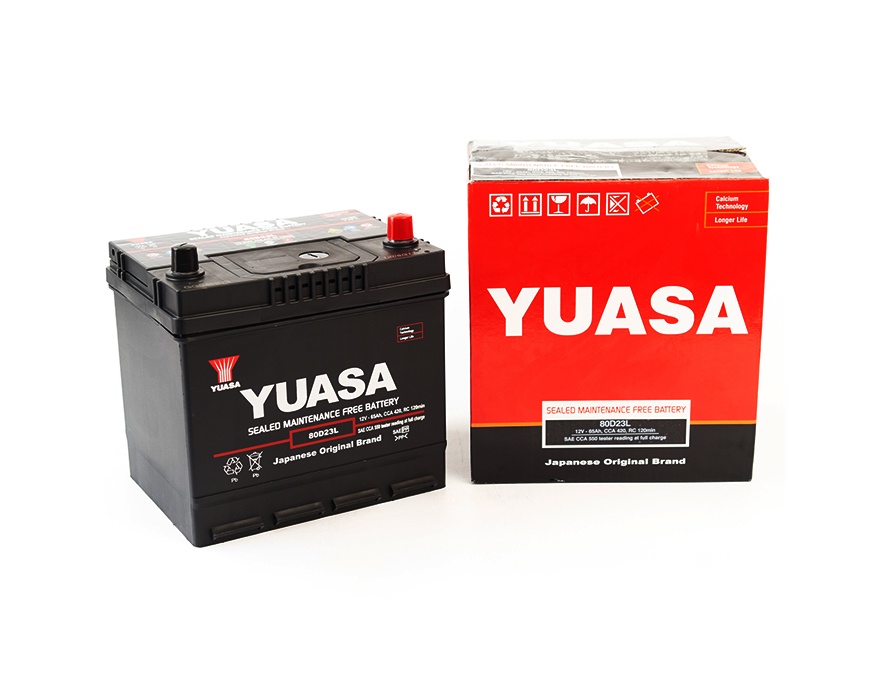 Batería De Auto Yuasa 80D23L - 65 Ah Y 550 Cca