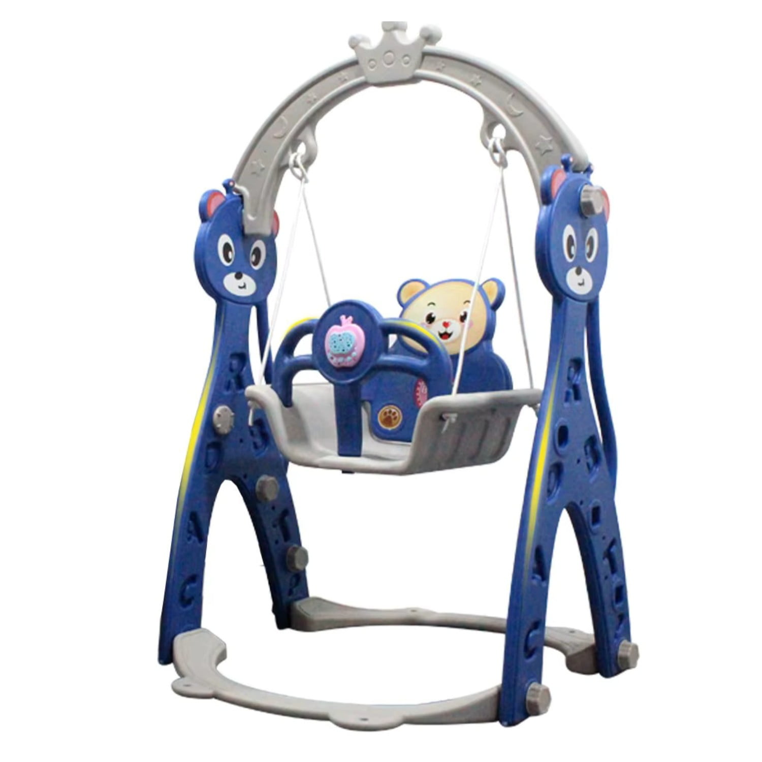 Kidstar - Resbalín Columpio Musical 2 En 1 “sweet Bear” Azul