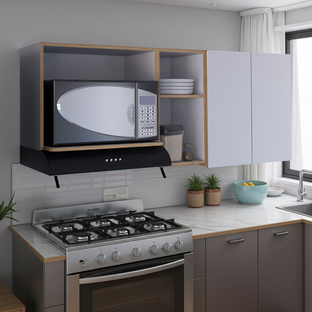 Tuhome - Mueble De Cocina Mural Corinto 62x150x34,5 Cm Macadamia