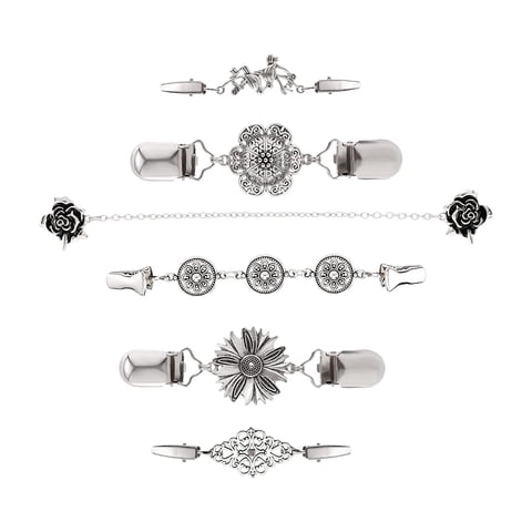 Magideal - 6X Clips Elegantes Para Suéter, Broches Para Camisas, Alfileres, Vestidos, Hebillas, Blusa, Abrigo, Ropa, Cuello De Metal, Bufanda, Cárdigan, Broche
