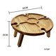 thumbnail image 2 of Mesa Tabla De Madera Picnic Plegable Comida Picoteo Viajes Lisa Marrón Claro, 2 of 3