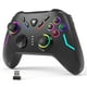 thumbnail image 1 of Mando de juegos inalámbrico - Conectividad 2.4G para Windows y compatible con Nintendo Switch, Steam Deck - Luz LED de 9 colores, función Turbo, vibración ajustable, toma de auriculares-Negro, 1 of 6