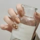 thumbnail image 2 of Spring Summer Press On Nails, Spring Summer Brown Short Square Shape Glue On Nails, Cute Full Cover Fake Nails Design With Hearts And Checkboard, 2 of 2