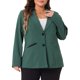 thumbnail image 1 of Agnes Orinda Blazer de Oficina para Mujer Talla Grande de Otoño con Solapa Muesca y Botones 4X Verde Oscuro, 1 of 6