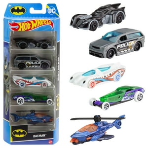 Toy Cars Hot Wheels Batman A Escala 1:64, Paquete De 5 Con Batimóvil
