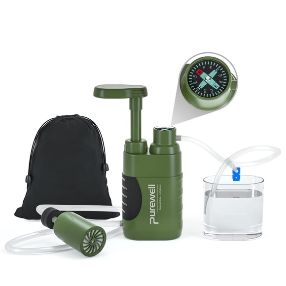 Bomba Purificadora de Agua Manual Purewell 0.01 Micrones Portátil