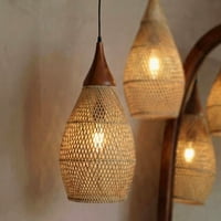 Santú Home & Deco - Lampara Colgante Rattan Claro Gota 25Cm