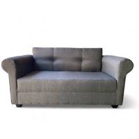 Muebles Barcelona - Sofa 2 Cuerpos Barcelona Tela Gris Oscuro