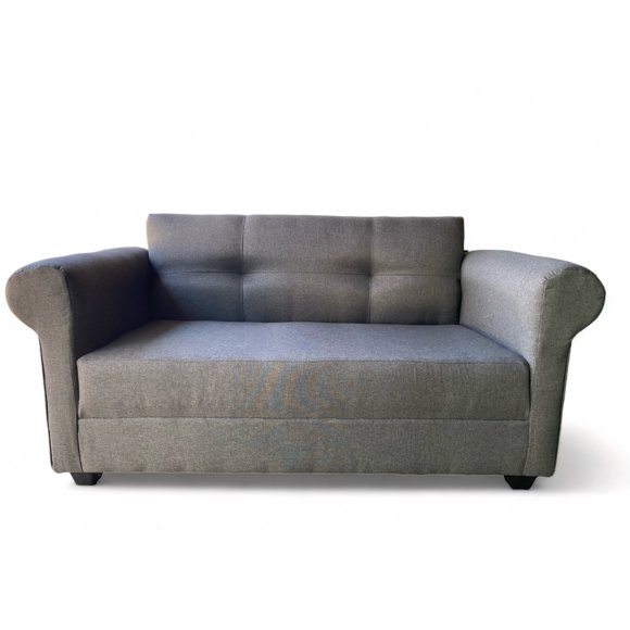 Sofa 2 Cuerpos Barcelona Tela Gris Oscuro