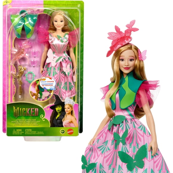 Set de Muñeca Figura de Acción Glinda Mattel con Cambio de Color