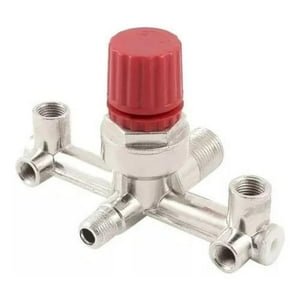 Genérica - Base Regulador Doble Tubo Para Presostato Compresor De Aire