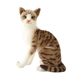 Magideal - Realista Animal De Peluche Decoración Regalo De Cumpleaños Figuras Gatos Caseros Juguete De Peluche De Simulación Para Niños Cuarto De Niños Do , Gato Gris De 35 Cm 35Cm Gato Gris