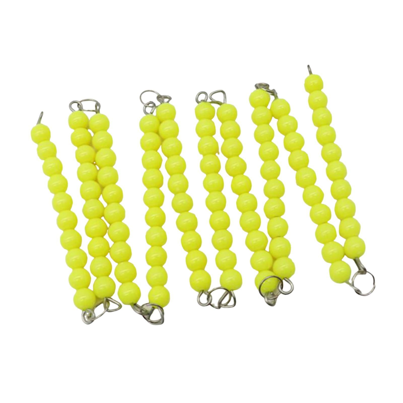 Bothyi - 10 Piezas Cadenas De Cuentas Montessori Juguete Para Contar Montessori Para Niños De 3 A 5 Años Regalo Amarillo