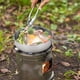 thumbnail image 4 of Olla de acero inoxidable para acampar, 2 piezas, juego de utensilios de cocina para acampar, olla de acero inoxidable, juego de cocina con asas plegables, bolsa de transporte de malla, 4 of 6