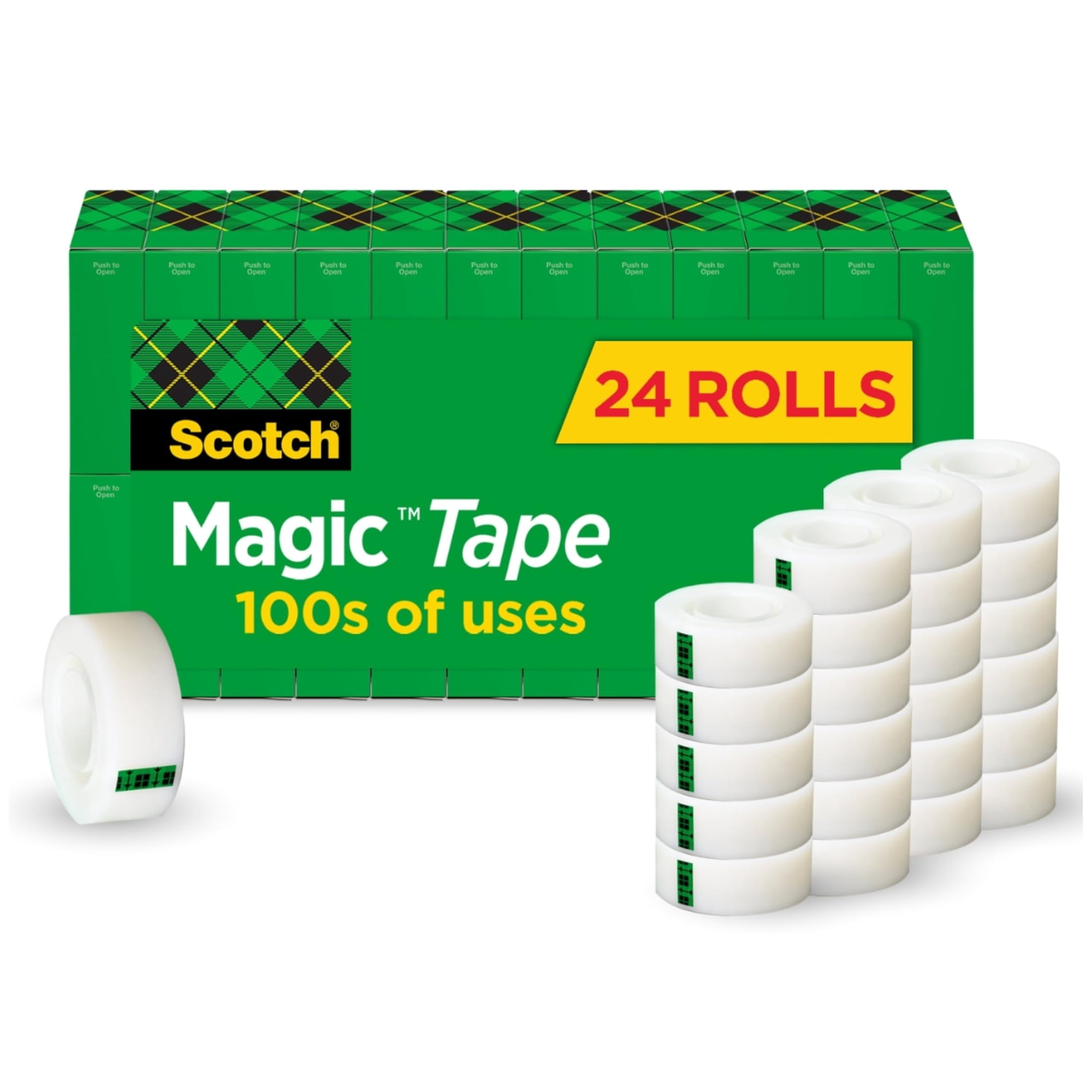 Tape Scotch Magic Invisible, 24 Rollos Para La Oficina Y La Escuela