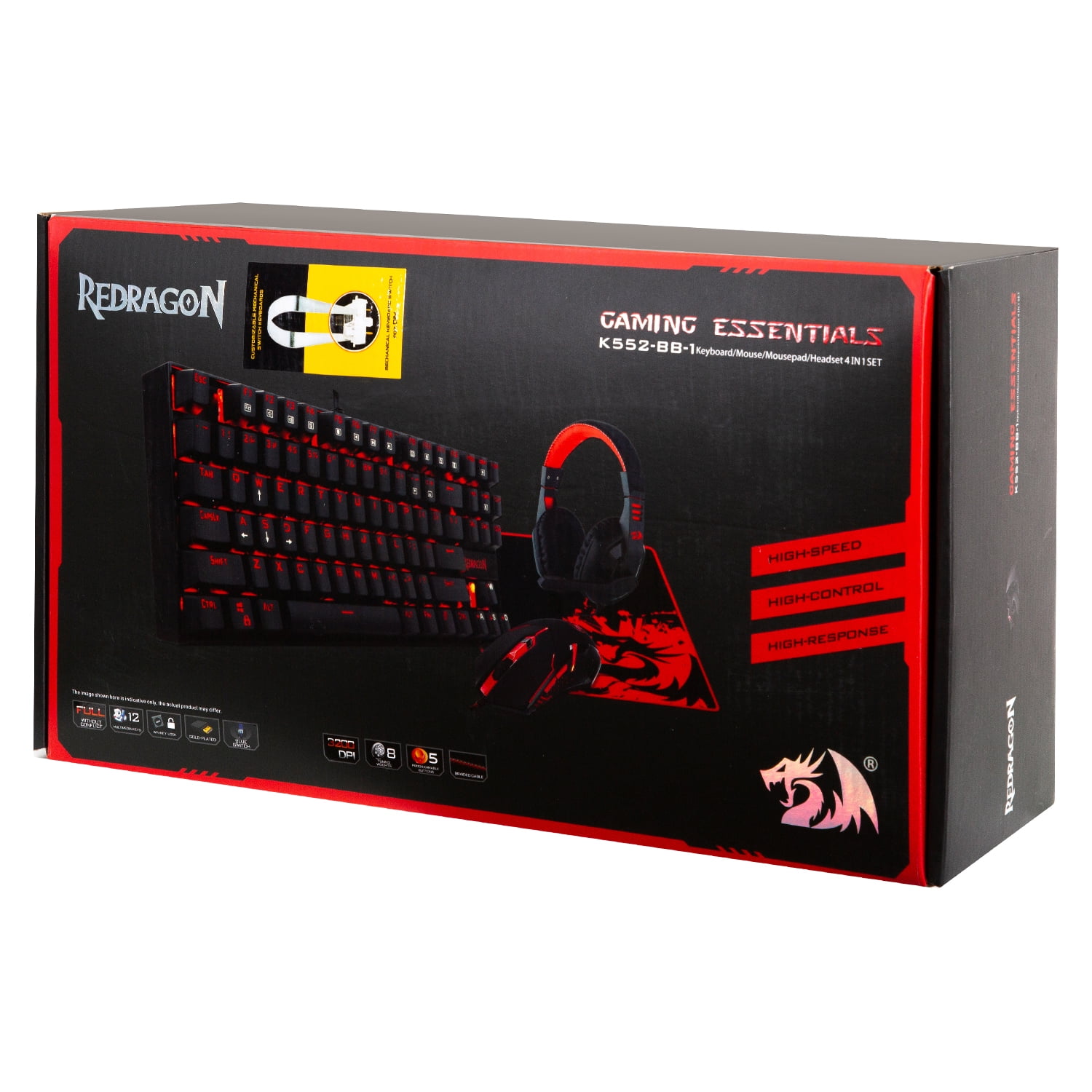 Redragon - K552 Bb 2 Sp 4in1 Combo K552 Sp+m601+h120+p001 Open Box