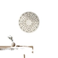 Genérico - Cuadro Mandala Madera 50X50 Cm Blanco Beige