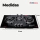 thumbnail image 3 of Cocina Encimera a Gas Licuado 3 platos Vidrio Templado, 3 of 8