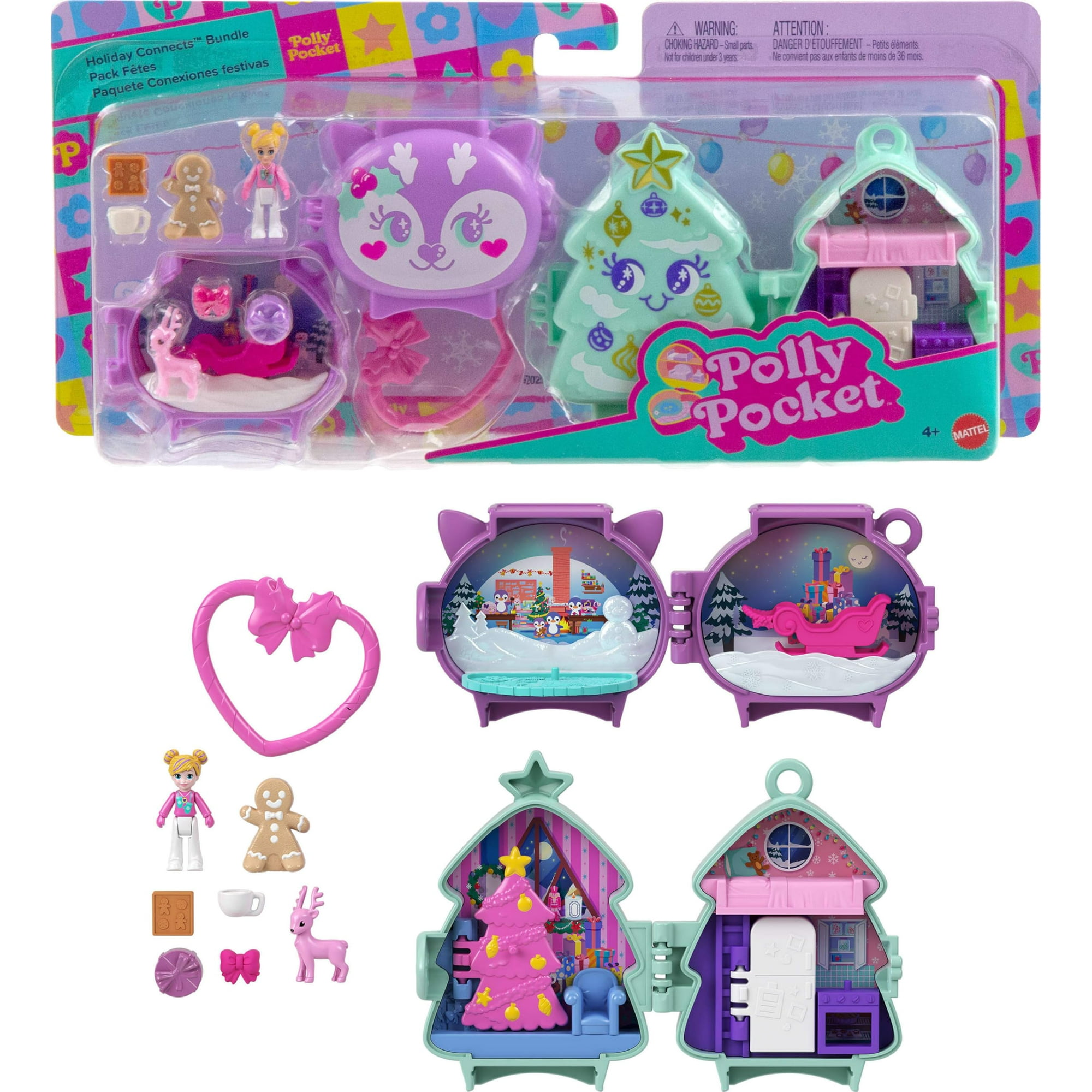 Set De Juego Compacto Apilable Toy Polly Pocket Holiday