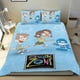 thumbnail image 1 of Zona de Tiza Conjunto de sábanas temático, trío de piezas, cómodo y amigable con la piel, diseño único, regalo de decoración para el hogar para familiares, amigos y fans,135cm *200cm, 1 of 6