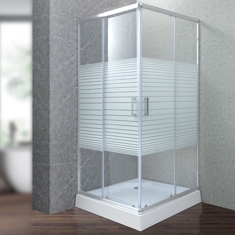 Joytek - Shower Door Recto Style Blanco 80X80X198 Cm (Incluye Receptáculo)