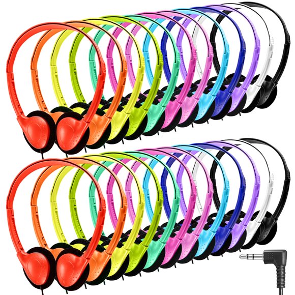 Auriculares Yoley Pack de 54 unidades con conector de 3,5 mm, 12 colores