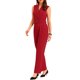 thumbnail image 4 of INSPIRE CHIC Mono Corto con Cuello Chal sin Mangas para Mujer, Atuendo de Maestra para Regreso a Clases, Oficina con Cinturón, Talla XS, Rojo, 4 of 6